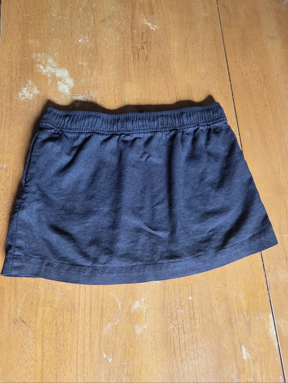 Old Navy Washed Black Drawstring Linen Skirt
